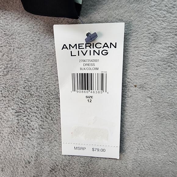 NWT American Living Shirt Dress SZ 12 Women Black White Work Casual Pockets NEW - Picture 9 of 11